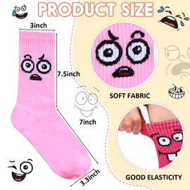20 Pack Crazy Funny Emotion Socks for Women Cute Crew Socks Colorful Soft Cotton Socks, 20 Different Fun Designs(Novelty Style)