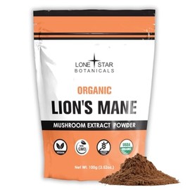 Lion’s Mane Mushroom Extract Powder – USDA Organic, Vegan, Non-GMO – Brain Health, Focus & Mood Support – 105g Bulk Superfood, 28 Servings