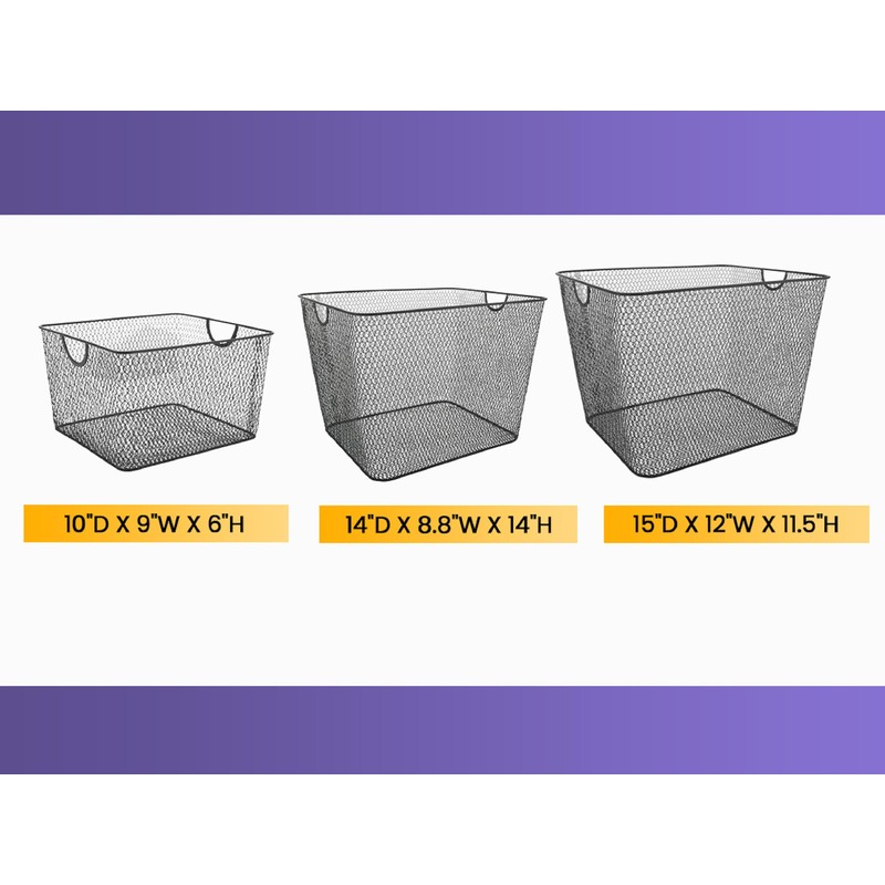 YBM Home Wire Mesh Kitchen Storage Basket Organizer for Organizing