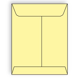 Open End Catalog Envelopes, 9" x 12", 28#, Recycled, Canary Pastel, Acid Free, Center Seam (Box of 500)