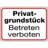 Sign Aluminium Private Property Betreten verboten 180 x 250 mm