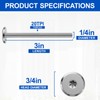 FMhotu Combo Sidewalk Screws Bolts, 304 Stainless Steel Hurricane Shutter