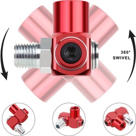 4 Conectores de Manguera de Aire Giratorios de 360 ​​grados NPT de 1/4 Pulgadas, Accesorios de Aire Industriales y Adaptadores de Herramientas Neumáticas 150 PSI máx.,