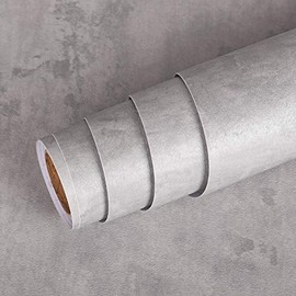 Livelynine Grey Concrete Wallpaper Peel and Stick Gray Concrete Contact Paper for Countertops Kitchen Counter Top Table Desk Wrap Waterproof Textured Industrial Wall Paper Bathroom Walls 15.8x78.8