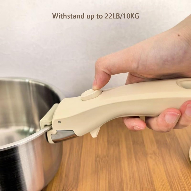 2 PC Removable Pot Handle Cream White, Universal Pan Handle,