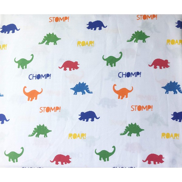 Queenwest 4 Pc Sheet Set Chomp Stomp Roar Colorful Dinosaurs
