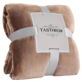 TASTHROW Lightcoffee - Manta de franela de forro polar de 50 x 60 pulgadas, suave y acogedora para cama, sofá, recámara y sala de estar, todas las estaciones