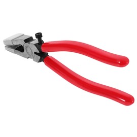 Ipetboom Heavy Duty Glass Breaking Pliers with Curved Jaw Stained Glass Scoring Tool for Mosaics and Fusion Cutting and Construction Safe and Reliable