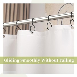 Goowin Shower Curtain Hooks, Anti-Fall S-Shaped Shower Curtain Ring, Decorative Black Shower Curtain Hooks Rings Rust Proof Shower Rings for Curtain, Shower Hooks for Shower Curtain, 12 Pack, Black