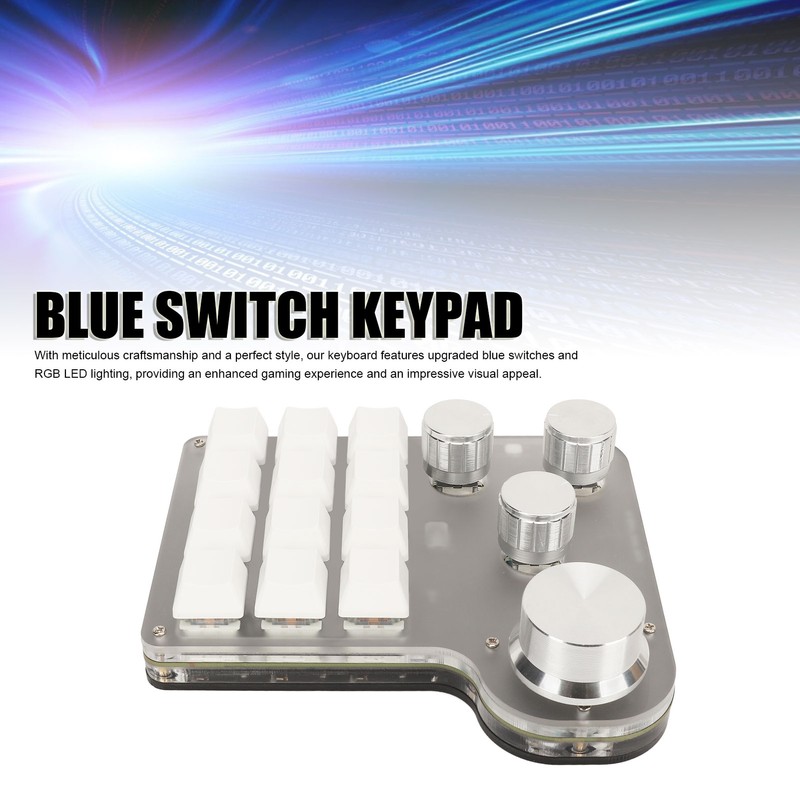 Blue Switch Keyboard USB C BT 2.4G Wireless Mini RGB