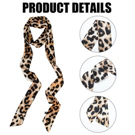 Umimiss Skinny Scarf - 190CM Thin Scarf, Leopard Print Scarf, Animal Print Scarf, Leopard Print Scarf for Women UK, Leopard Print Ribbon, Skinny Scarves as Small Tie Scarf Women's Ribbon (D)