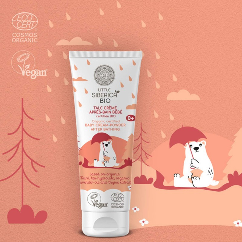 Talc Crème Après-Bain pour Bébé Certified Organic 75 ml