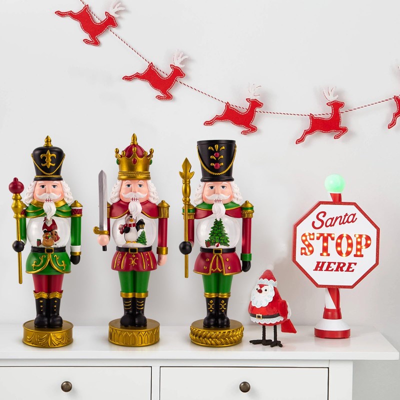 Christmas Nutcracker Ornaments with Snow Globe, 8.3 Inch Christmas Nutcracker