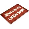 Tinworld Tin Sign: Remington Chain Saws Rustic Retro Rustic Tools