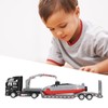 Alloy Semi Flatbed Trailer Truck Toy with Submarine Educational Realistic