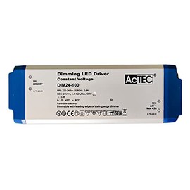 Power Supply Transformer Dimmable with Triac Dimmer 24 V 100 W, Direct to AC 220 V Phase Cut, Constant Voltage for LED Strip 24 V