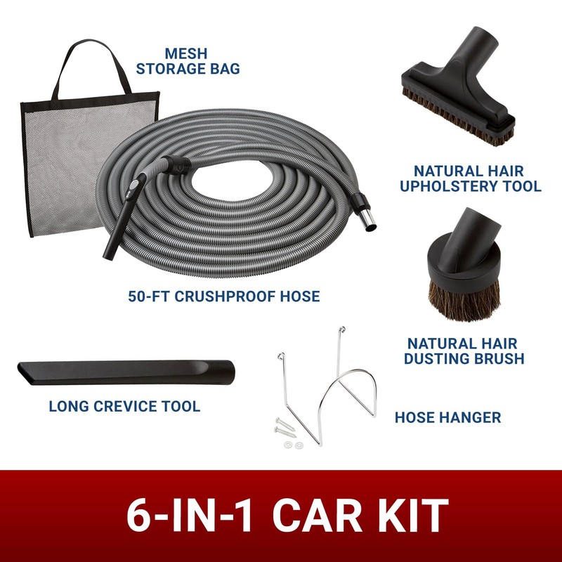 Central Vacuum System Car Care Attachment Set for Interior Car