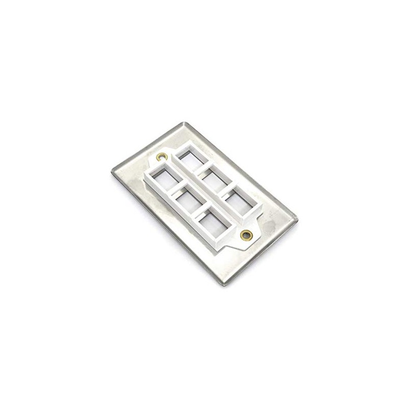 Networx Keystone Wall Plates (4 PORT, STAINLESS STEEL)
