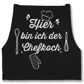Shirtracer - Apron - Cooking Apron - Men's 1 - Hier bin ich der Chefkoch, 1 black