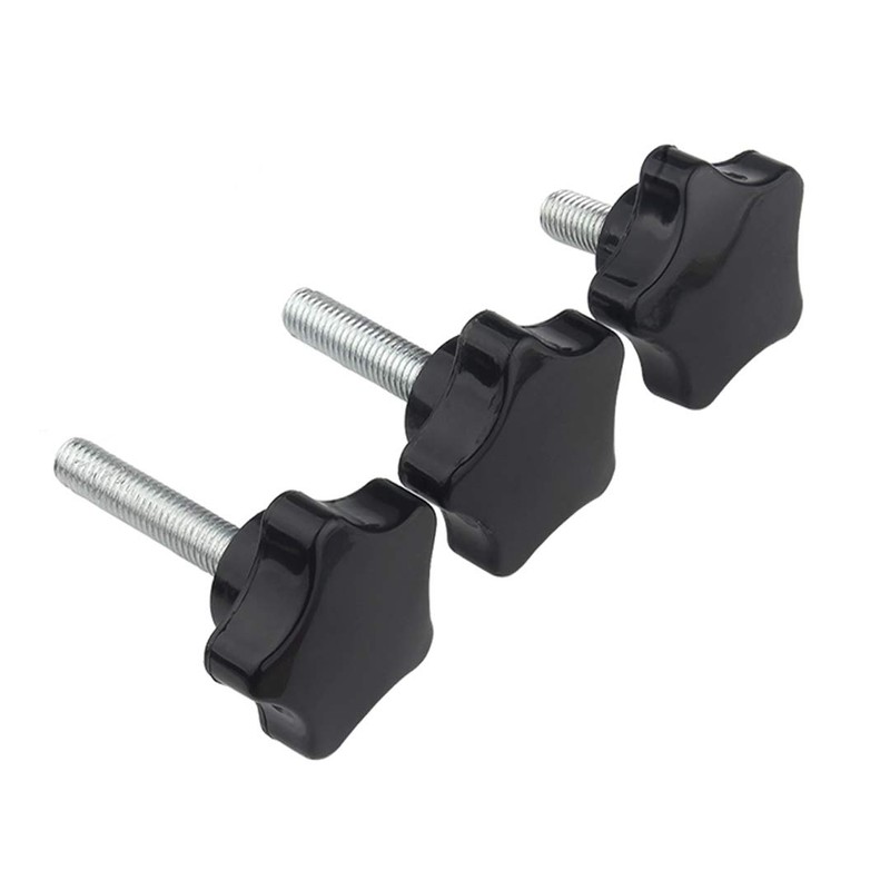 BOZONLI Star Handle Screws, Thread Clamping Knob, Black Plastic Hand