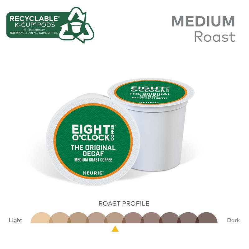 Eight O'Clock Coffee The Original Decaf, Single-Serve Keurig K-Cup Pods,