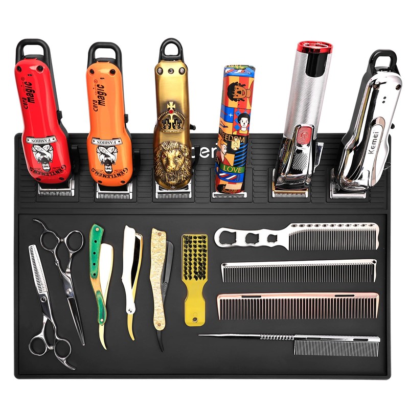 Magnetic Barber Mat with 6 Magnets - 19.3"x12.6" Non-Slip Tool