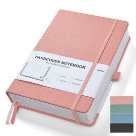 Hardcover Ruled A5 Notebook, Lined Giftable Journal with 100 g/m² Inkproof Paper, Business Diary for Women for School, Office, for Artists for Writing/Drawing, 14.8 x 21.3 cm, Pink