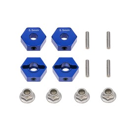 URCMax 4Pcs Aluminum 14mm hex hubs Wheel adapters 6mm Thickness & M4 Flanged Lock Nuts for Arrma 1/10 Granite 4X4, Big Rock, Senton- Replacement of AR310871