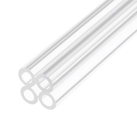 Rebower 14" Clear Plastic Rigid Pipe 5mm x 8mm(3/16" x 5/16") Acrylic Tube Round Polycarbonate Tubing, [for Plumbing, Hydraulics, Aquarium, DIY] - 4Pcs