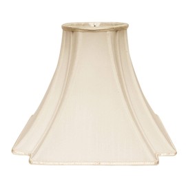 HomeRoots 469833 16 in. Ivory Slanted Notch Square Shantung Lampshade, Egg