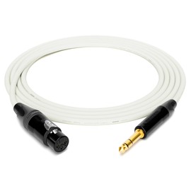 enoaudio Mogami 2534 Quad Professional Studio Cable Balanced Neutrik Gold XLR Female - 6.3 mm TRS Jack HiFi, White, 1.0 m