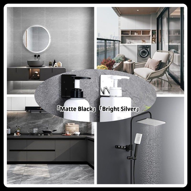 6Pcs Resizable Soap Bottle Dispenser Holder Wall Mount for Shower,