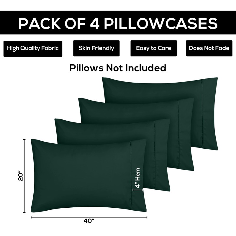 Utopia Bedding King Pillow Cases - 4 Pack - Envelope