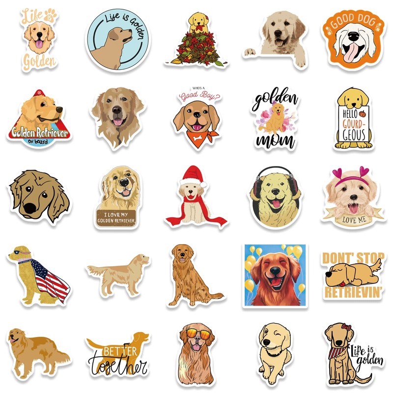 50Pcs Funny Dog Stickers Water Bottles Laptop Phone Computer Guitar