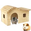 Guinea Pig Wood Hideout Hut with Window Small Animal Wooden