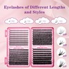 Flomitta Lash Clusters Kit 10-16mm Natural Cluster Eyelash Extensions Kit