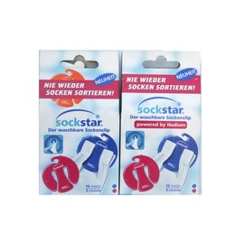 Super Offer! 2 Packs Sockstar Sock Clips Sock Clips Price for 2 Packs of 10 Clips 2 Colours Colourful Version