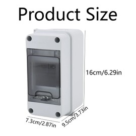 GIONAR 3-Way DIN Rail Enclosure Box, Weatherproof Distribution Box with Transparent Cover, Outdoor/Indoor Electrical Enclosure for Power Protection