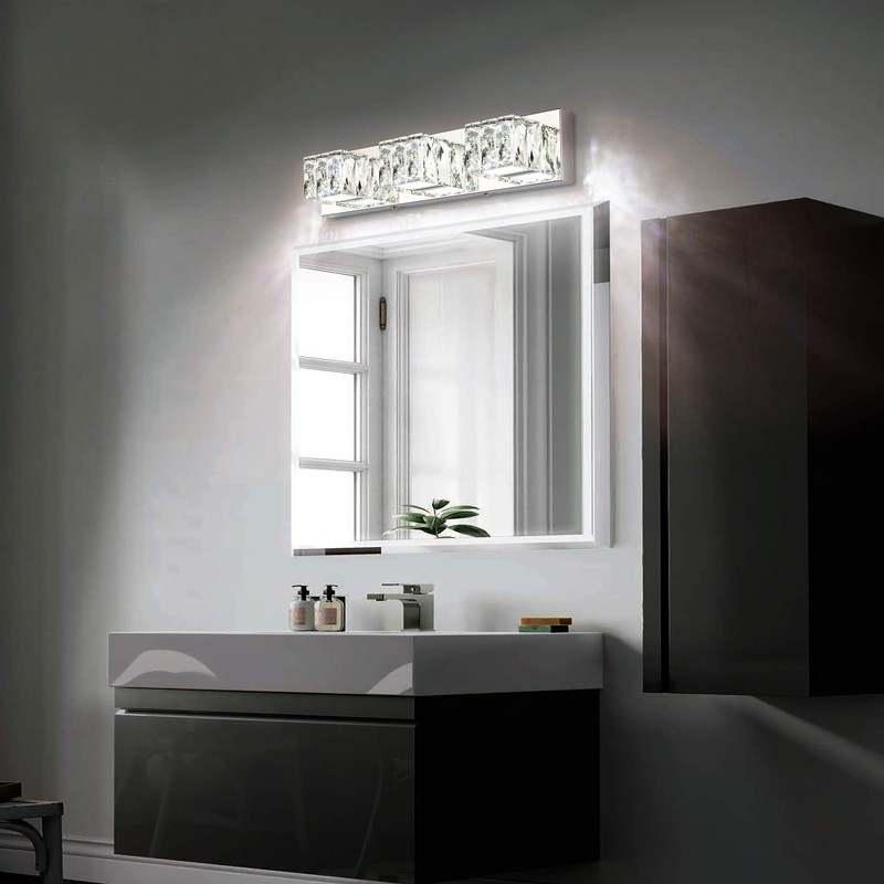 ZUZITO LED Dimmable Bathroom Vanity Lighting Fixtures Modern Crystal Vanity