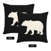 WEINAODI Black Background Bear Throw Pillow Covers Bear Pattern Pillow