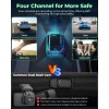 LAMTTO 360° Dash Camera 4 CH 1080P FHD Dash Cam