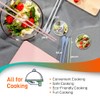 RECOHOME Reusable Long Silicone Cooking Chopsticks with Spoon 12 Inches