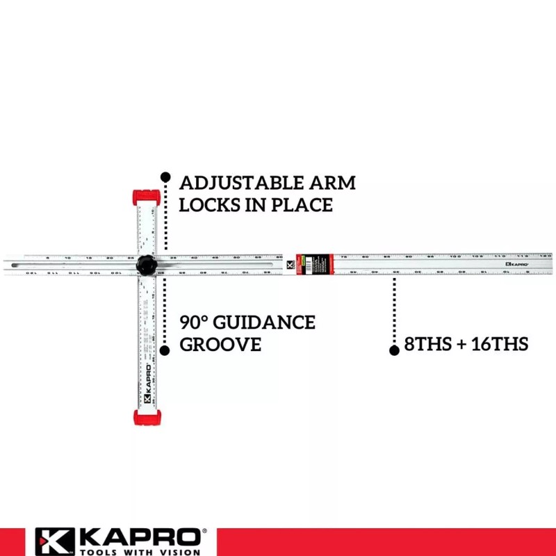 Kapro - 317 Adjustable Drywall T-Square Tool - Aluminum -