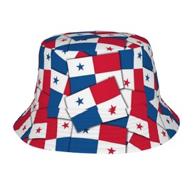 Cute Panama Flag Bucket Hat Wide Brim Sun Protection Hat Boonie Hats Fishing Hiking Panamanian Fisherman Hats