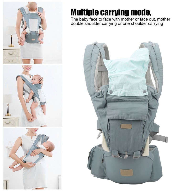 Adjustable Baby Carrier Breathable Newborns Toddlers Ergonomic Thickening HipseatCyan