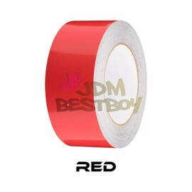 JDMBESTBOY Free Tool Kit 4" Wide 50FT Long Gloss Glossy Red Racing Stripes Vinyl Wrap Rally Decals Stripe Sticker