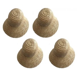 R.B. Howell Lot of 4 Natural Large 9" Bonnet Straw Sun Hats Dolls Bears Crafts R.B. Howell