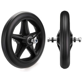 BSTKEY Set of 2 Wheelchair Front Wheel Caster Wheelchair Wheel Replacement Front Wheel Solid Foil Abrasion Resistant Casters Wheelchair Parts Replacement Black 6"