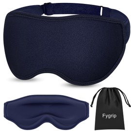 Fygrip 3D Eye Mask Sleep Mask for Men & Women, 100% Pressure-Free & Light Block-Out Eye Mask for Sleep with Easy Adjustable Strap, Night Eye Cover for Travel, Blue