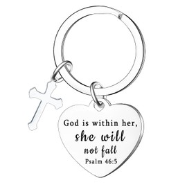 Waeceip Christian Keychain For Women Cross Keychain Bible Verse Religious Gifts Inspirational Scripture Keychains Jesus Loves You Faith Gift For Daughter Sister Friends